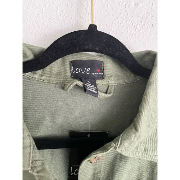 Love by Chesley Woman Army Green Long Sleeve 100% Cotton Denim Button Do… - Picture 5 of 9